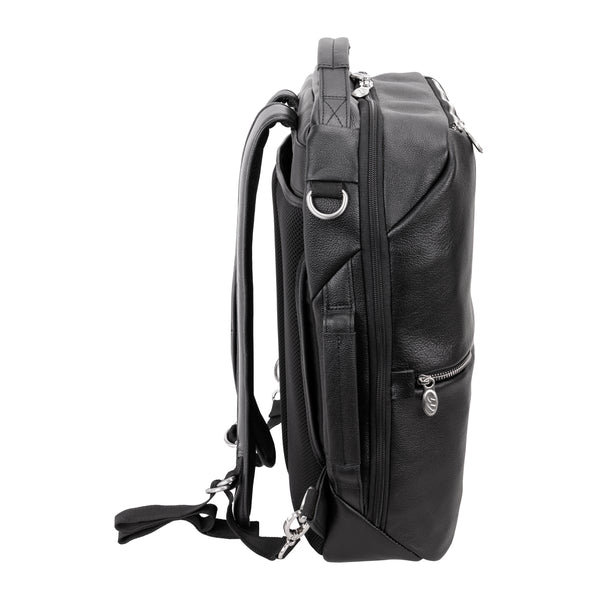 EAST SIDE | 17” Leather 2-In-1 Laptop Cross-Body & Backpack