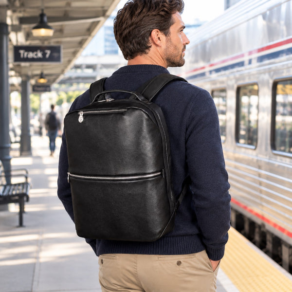 EAST SIDE | 17” Leather 2-In-1 Laptop Cross-Body & Backpack