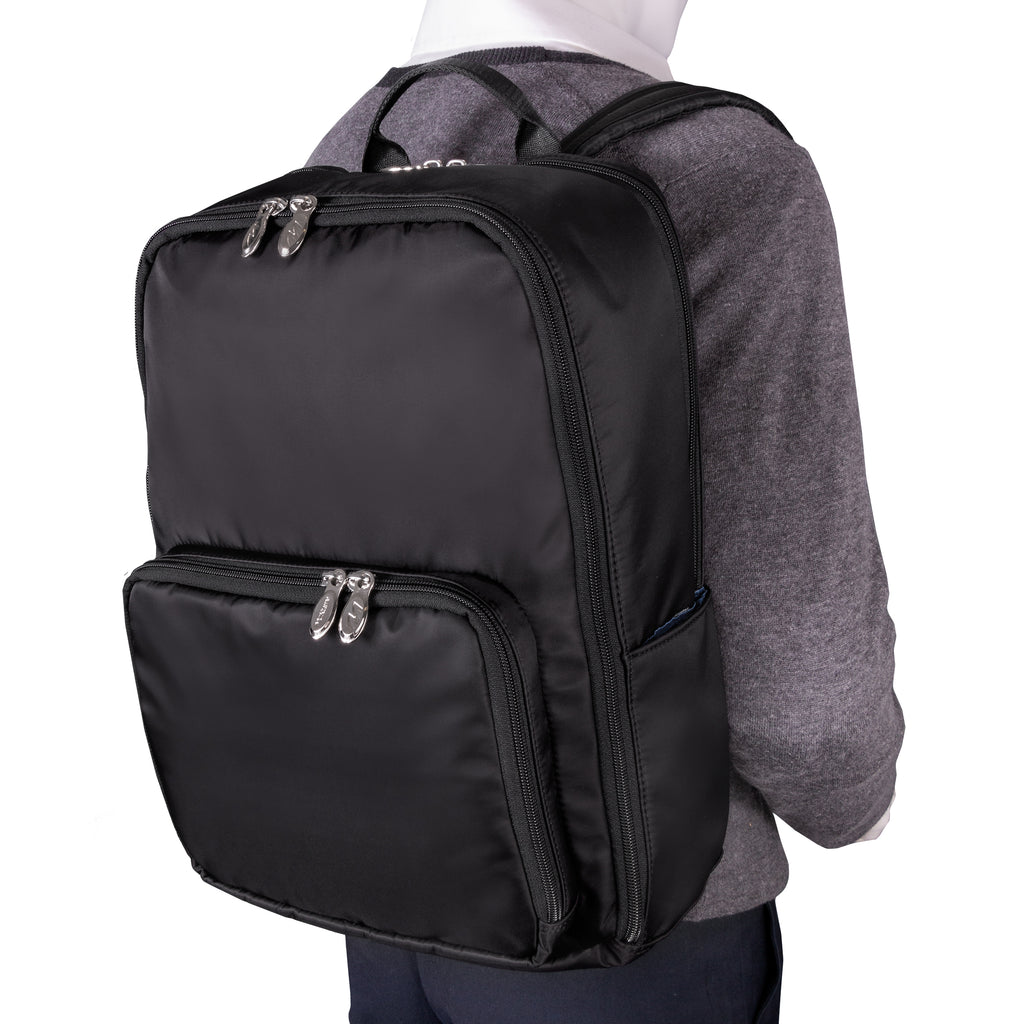 2 compartment laptop backpack McKlein 19035 Transporter 15" Nylon Dual-Compartment Laptop Backpack, Black