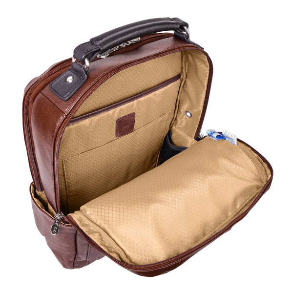 LOGAN | 17” Leather Two-Tone Laptop Backpack