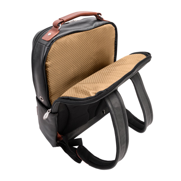 Premium 17” Leather Two-Tone Laptop Backpack