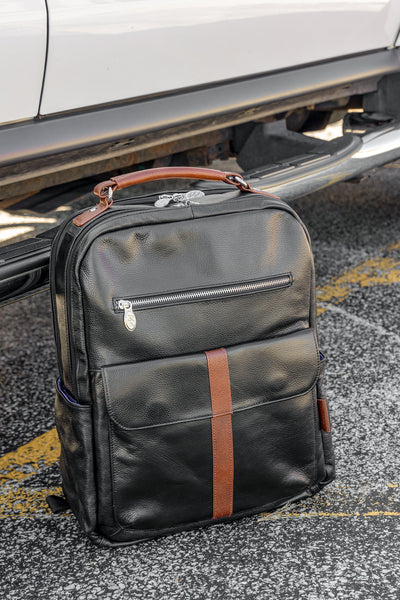 LOGAN | 17” Leather Two-Tone Laptop Backpack