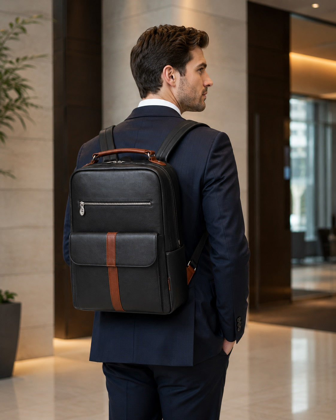Premium 17” Leather Two-Tone Laptop Backpack – McKleinUSA