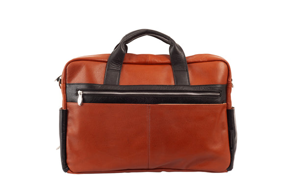 SOUTHPORT | 17” Leather Two-Tone Laptop Briefcase
