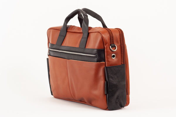 SOUTHPORT | 17” Leather Two-Tone Laptop Briefcase