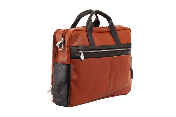 SOUTHPORT | 17” Leather Two-Tone Laptop Briefcase