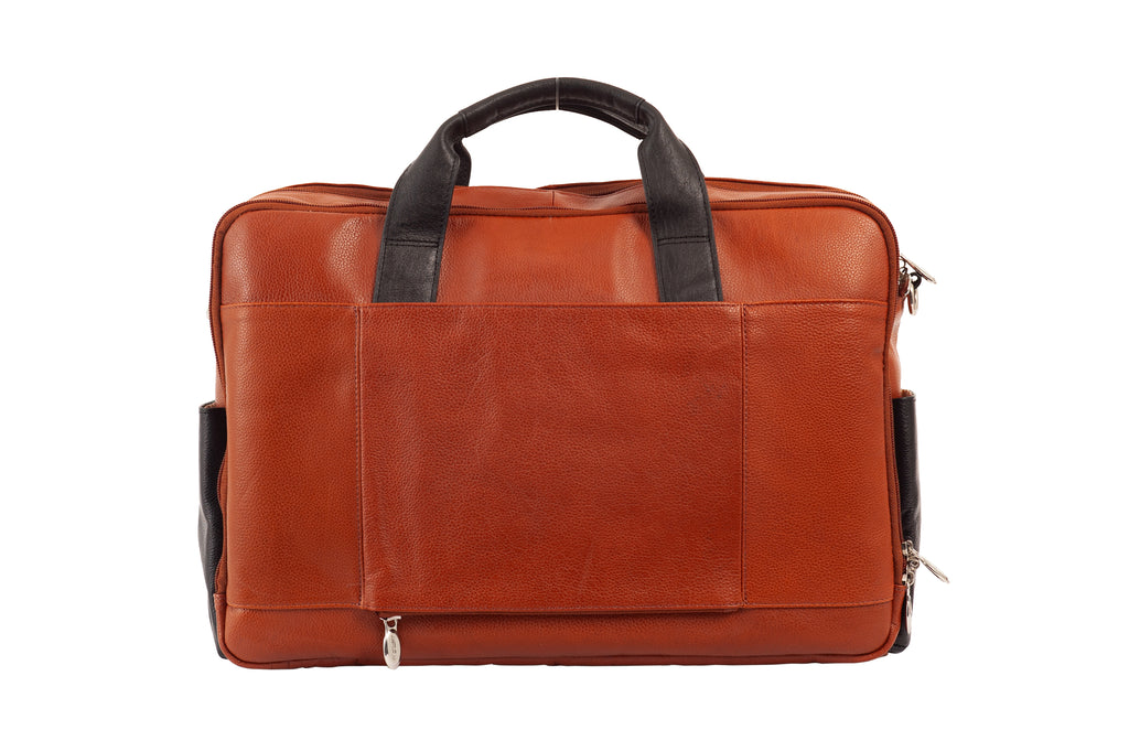 McKlein USA 17 in. U Series Southport Leather Two-Tone Dual-Compartment Laptop & Tablet Briefcase Brown McKlein USA 17 in. U Series Southport Leather Two-Tone Dual-Compartment Laptop & Tablet Briefcase Brown