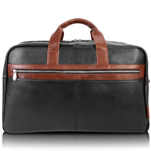 WELLINGTON  | 21” Leather Carry-All Two-Tone Laptop Duffel