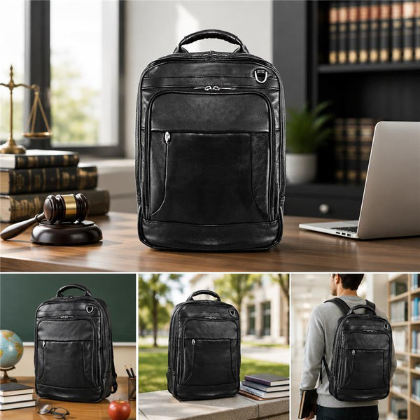 LINCOLN PARK | 15” Leather 3-Way Laptop Backpack