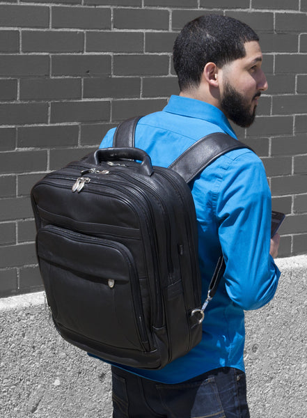 LINCOLN PARK | 15” Leather 3-Way Laptop Backpack