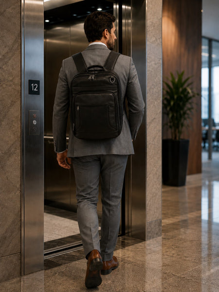 LINCOLN PARK | 15” Leather 3-Way Laptop Backpack
