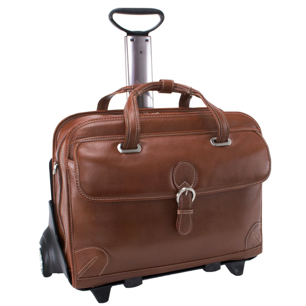 Professional Leather Detachable-Wheeled Laptop Case - Carugetto