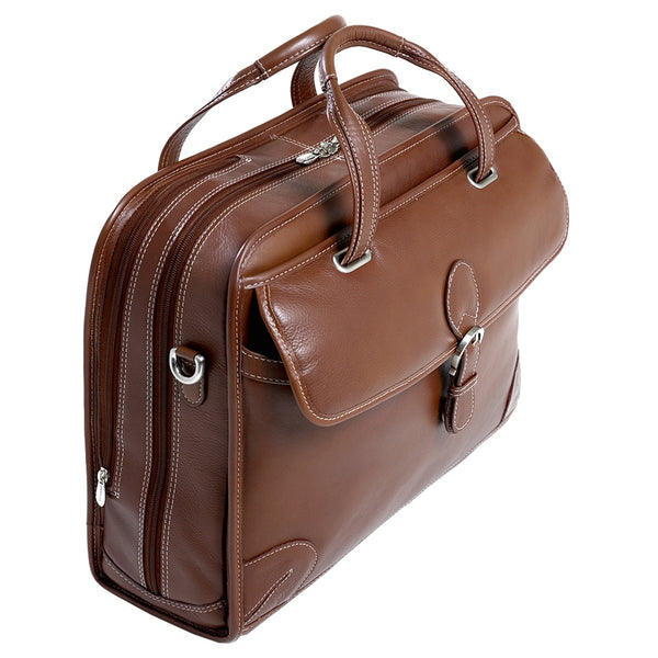Chic and Functional 15” Leather Detachable-Wheeled Case - Carugetto