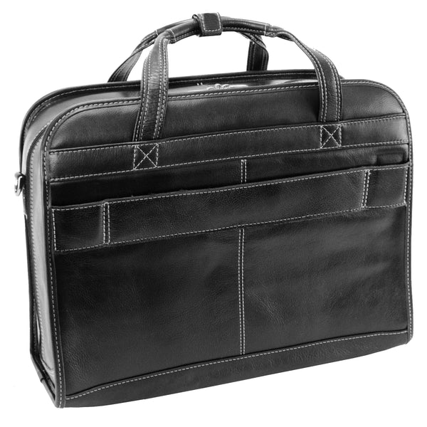 Modern Mobility with Ceresola - 15” Black Leather Wheeled Laptop Case