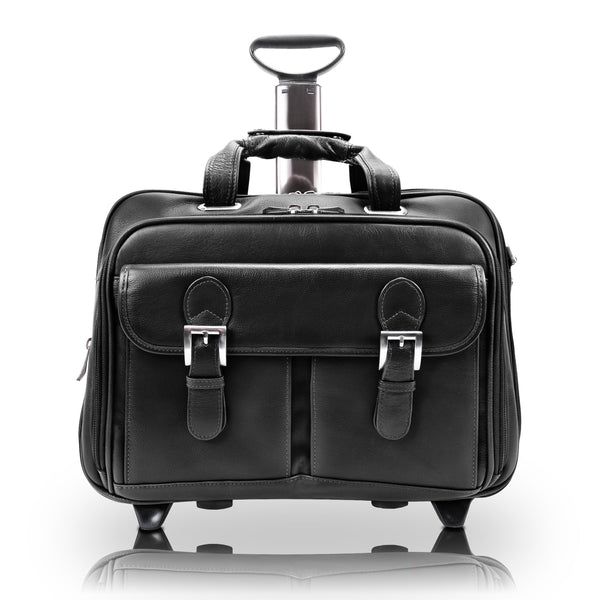 CERESOLA | 15" Leather Expandable Detachable-Wheeled Laptop Briefcase