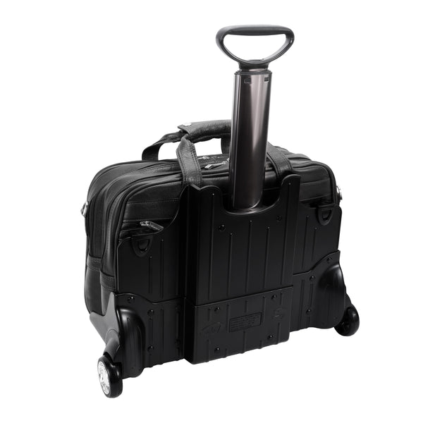 CERESOLA | 15" Leather Expandable Detachable-Wheeled Laptop Briefcase