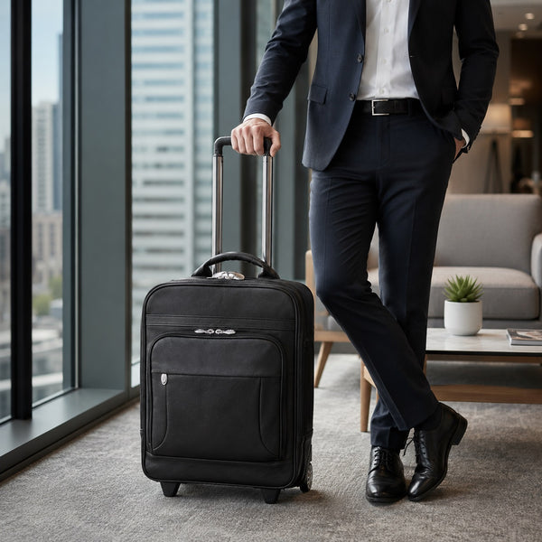 WICKER PARK | 17” Leather Detachable-Wheeled 3-Way Laptop Case