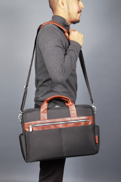 SOUTHPORT | 17” Nylon Two-Tone Laptop Briefcase
