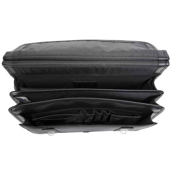HALSTED | 15" Leather Double-Compartment Laptop Briefcase