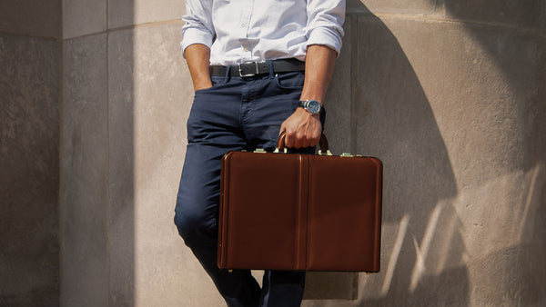 REAGAN | 4.25” Leather Attaché Briefcase