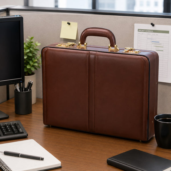 REAGAN | 4.25” Leather Attaché Briefcase