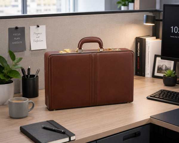 REAGAN | 4.25” Leather Attaché Briefcase