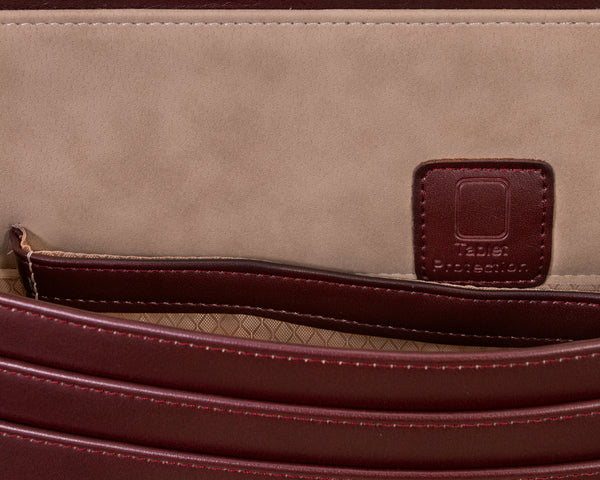 Elegant Burgundy Leather Men's Business Briefcase