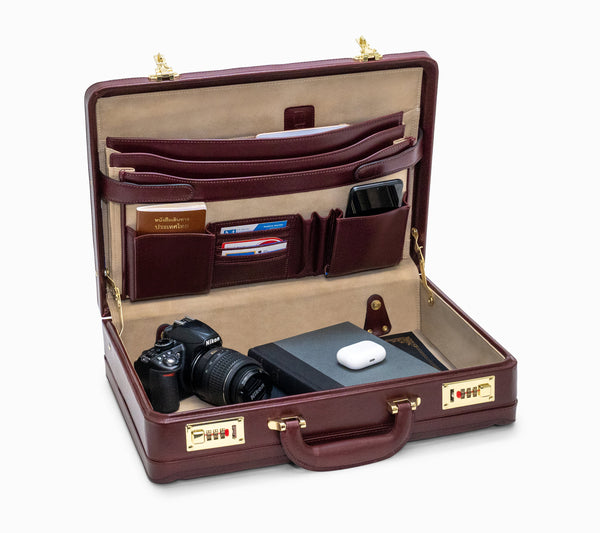 Leather Expandable Attaché Briefcase