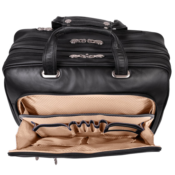 WRIGHTWOOD | 17” Leather Wheeled Laptop Briefcase