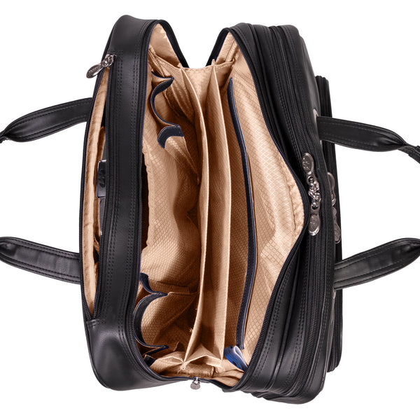 WRIGHTWOOD | 17” Leather Wheeled Laptop Briefcase