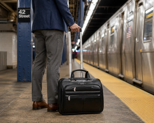 WRIGHTWOOD | 17” Leather Wheeled Laptop Briefcase