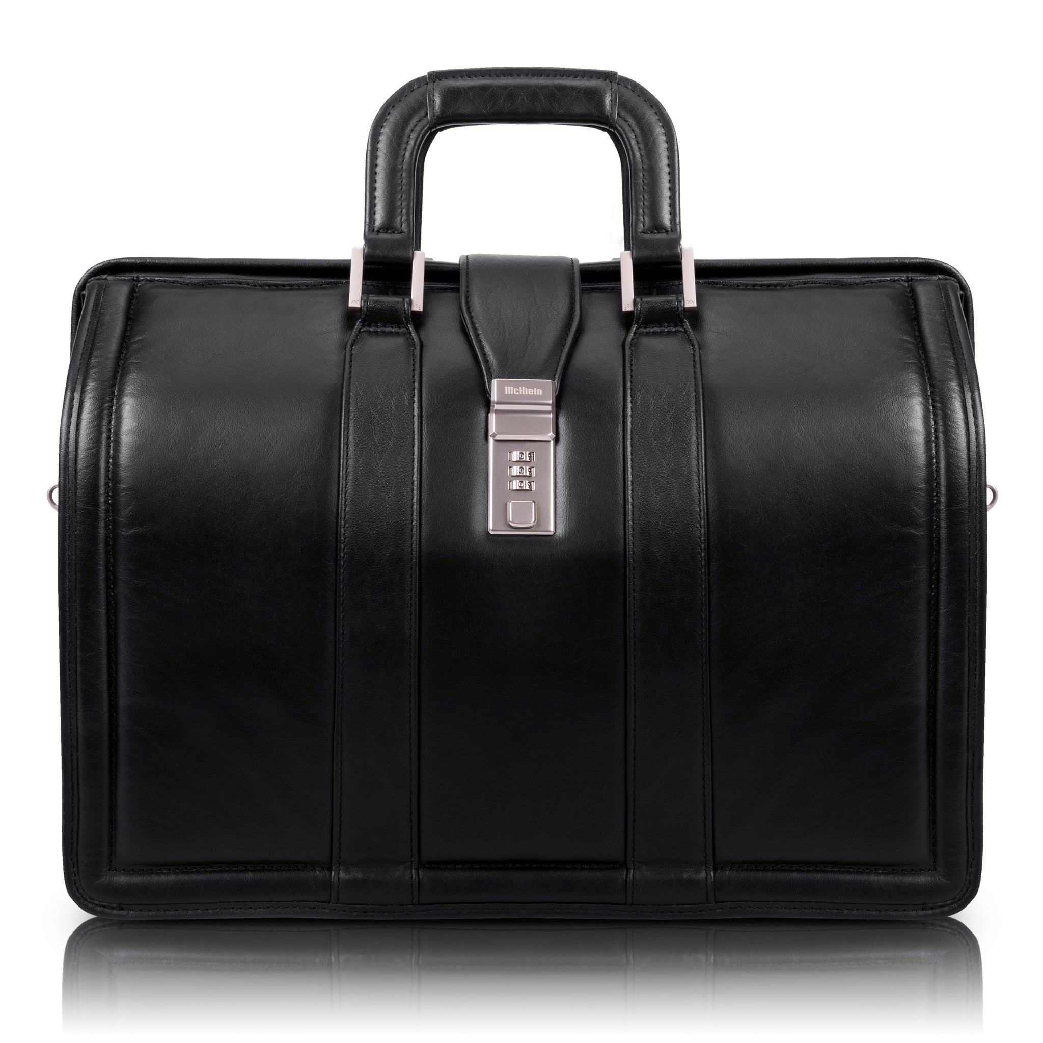 MORGAN | 17" Leather Litigator Laptop Briefcase