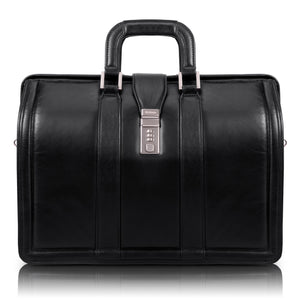 MORGAN | 17" Leather Litigator Laptop Briefcase