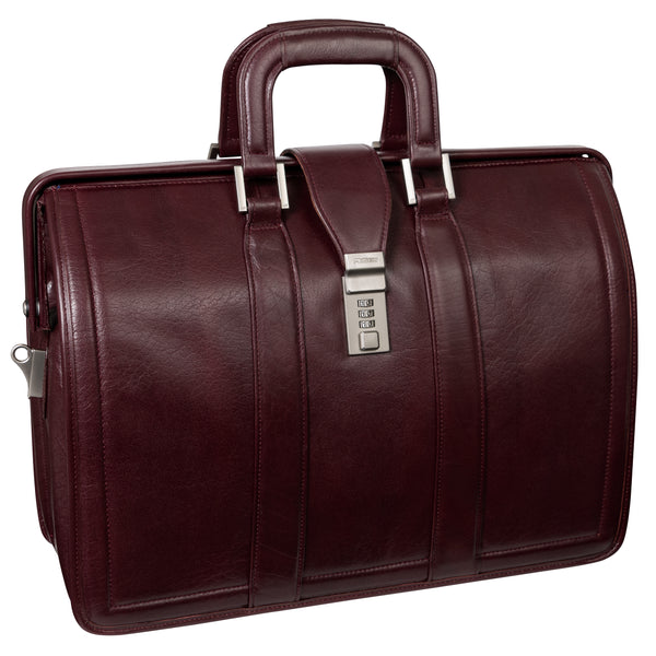 MORGAN | 17" Leather Litigator Laptop Briefcase