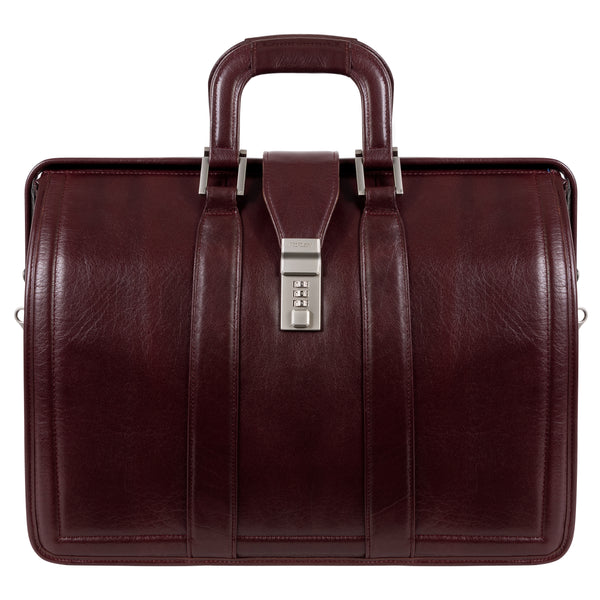 MORGAN | 17" Leather Litigator Laptop Briefcase