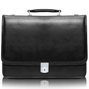 LEXINGTON | 15" Leather Flap Over Laptop Briefcase