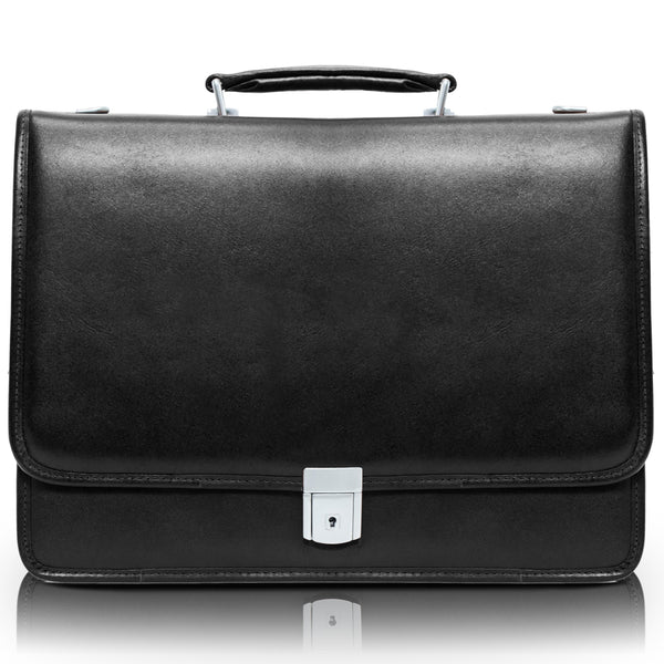 LEXINGTON | 15" Leather Flap Over Laptop Briefcase
