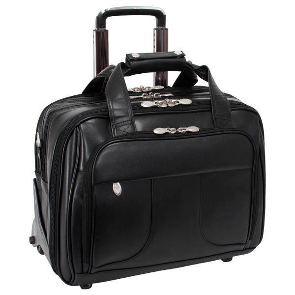 CHICAGO | 17” Leather Detachable-Wheeled Overnight Laptop Case