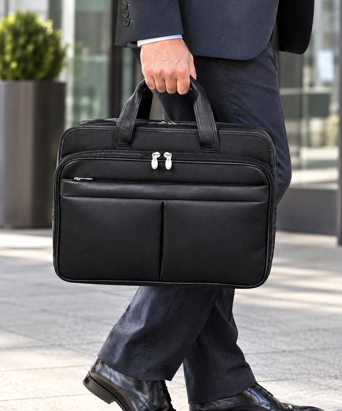 WALTON | 17” Leather Expandable Laptop Briefcase