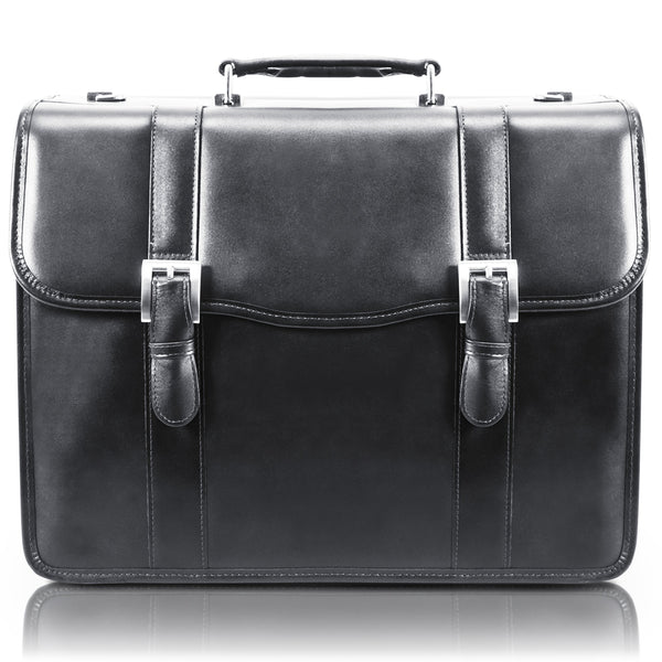 FLOURNOY | 15” Leather Double-Compartment Laptop Briefcase