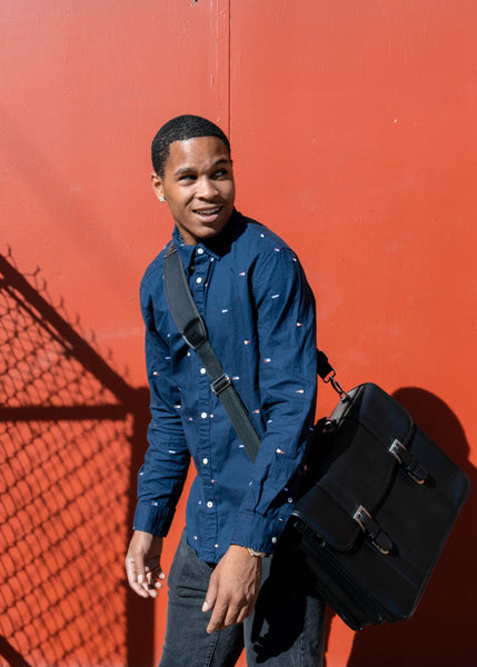 FLOURNOY | 15” Leather Double-Compartment Laptop Briefcase
