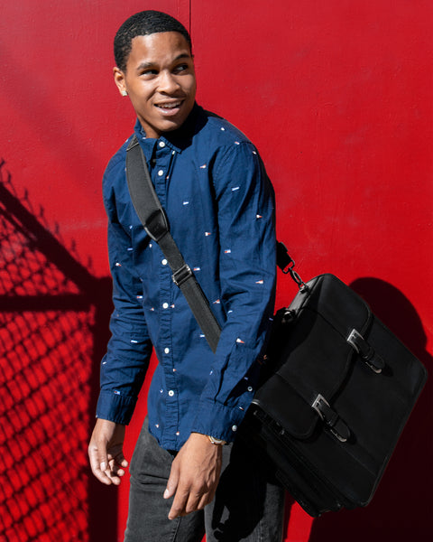 FLOURNOY | 15” Leather Double-Compartment Laptop Briefcase