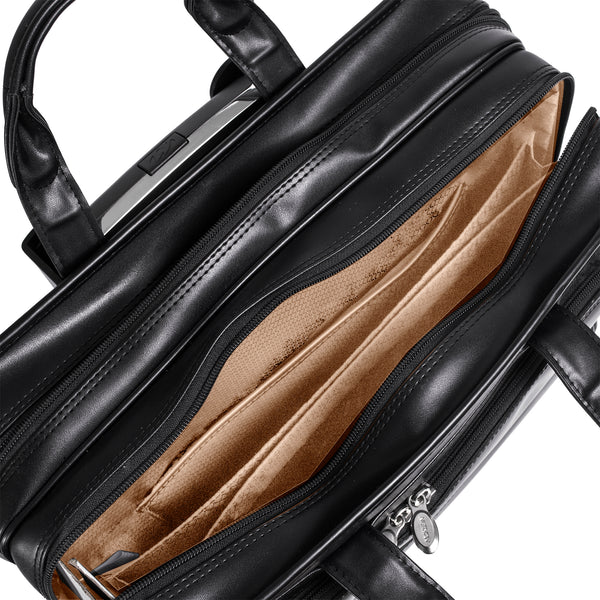FRANKLIN | 17” Leather Detachable-Wheeled Laptop Case