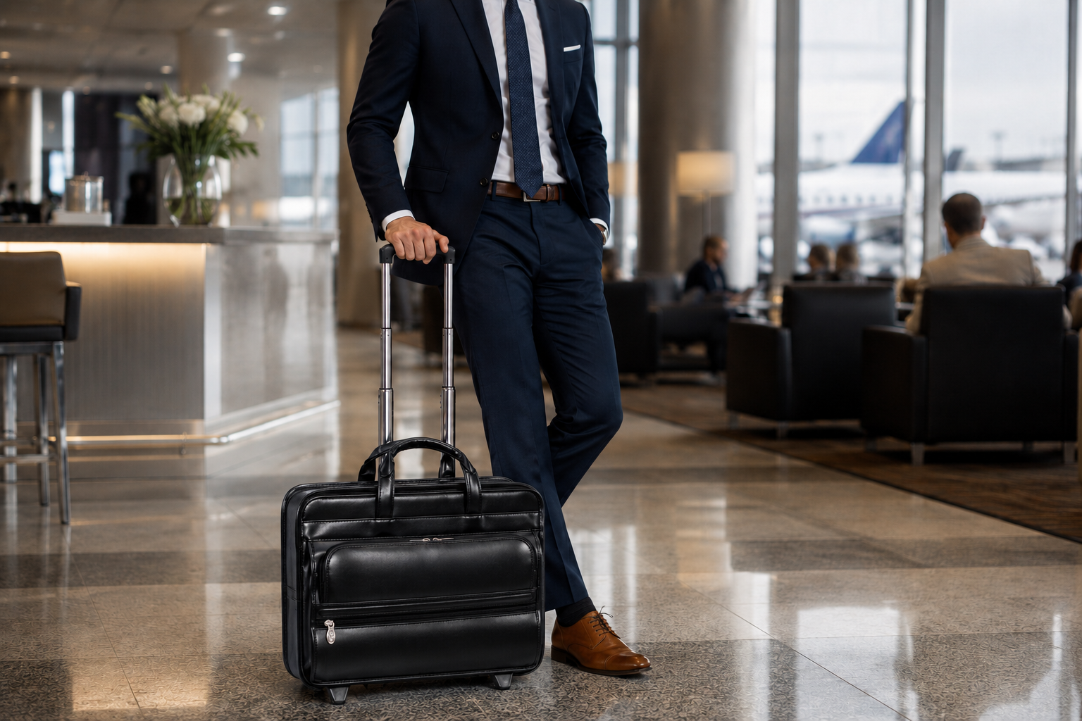 McKleinUSA Franklin - 17” Detachable-Wheeled Leather Case