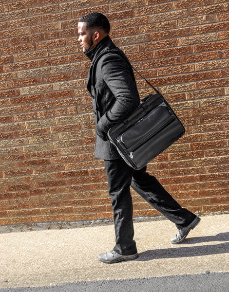 ELSTON | 15” Leather Dual-Compartment Laptop Briefcase