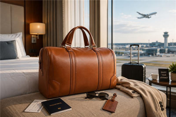 KINZIE |  20” Leather Carry-All Tablet Duffel