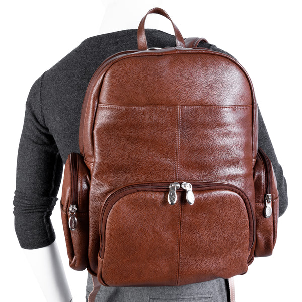CUMBERLAND | 15” Leather Dual-Compartment Laptop Backpack