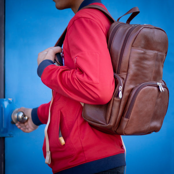 CUMBERLAND | 15” Leather Dual-Compartment Laptop Backpack