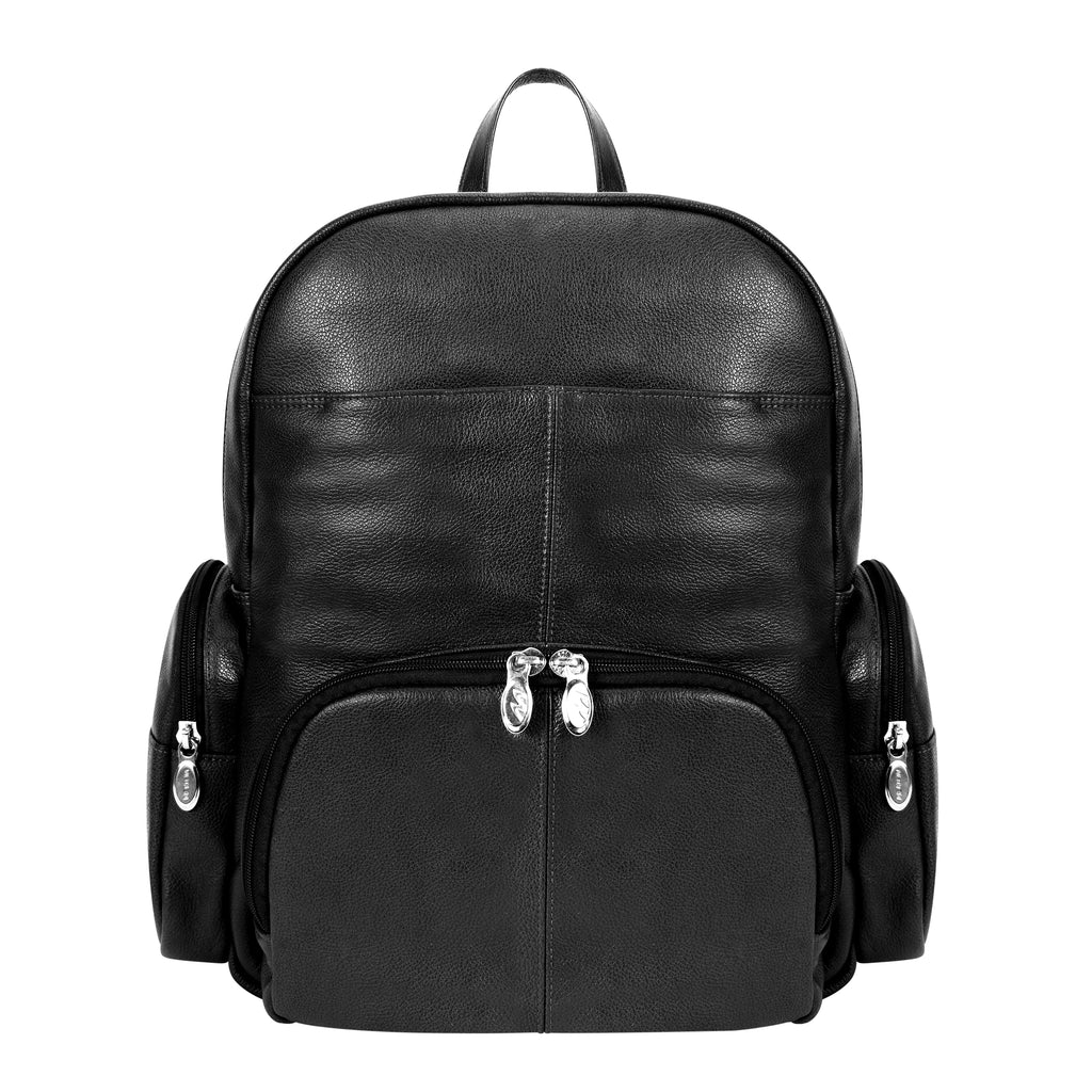 co-lab by christopher kon leather double ring backpack McKlein Cumberland 15" Leather Dual Compartment Laptop Backpack Brown