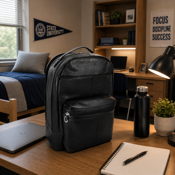 CUMBERLAND | 15” Leather Dual-Compartment Laptop Backpack